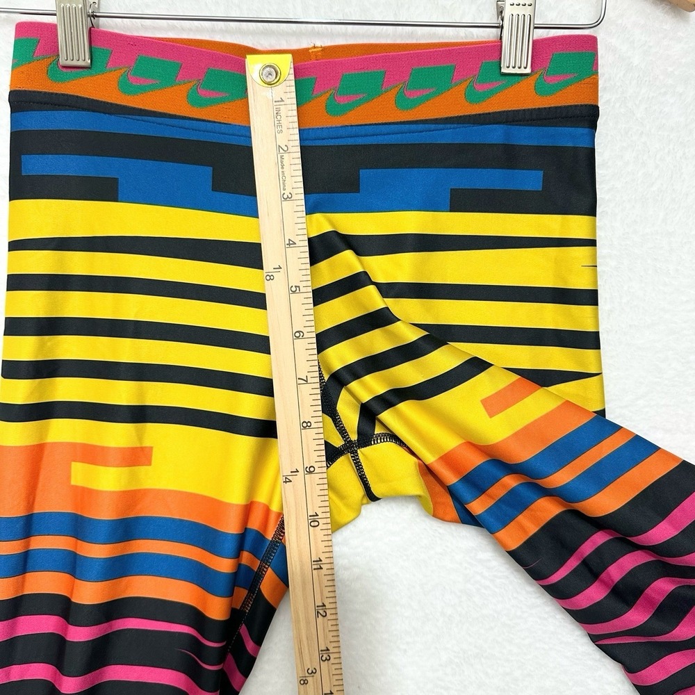 Nike Pro HyperWarm Leggings XS Multicolor Striped Graphic Retro 80s Rainbow pant - Picture 3 of 10